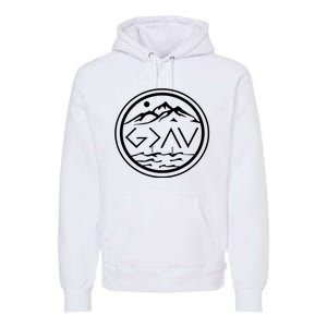 God Is Greater Than The High And Lows Graphic Inspirational Christian Mountain Premium Hoodie