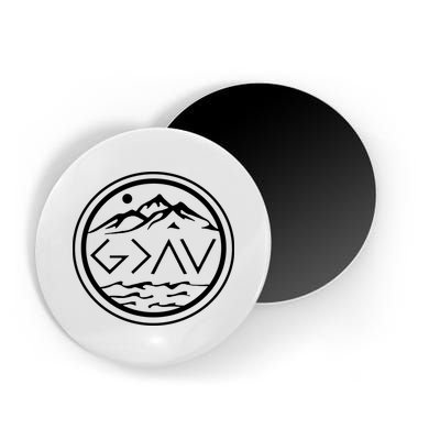 God Is Greater Than The High And Lows Graphic Inspirational Christian Mountain Magnet