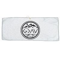 God Is Greater Than The High And Lows Graphic Inspirational Christian Mountain Large Microfiber Waffle Golf Towel
