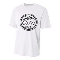 God Is Greater Than The High And Lows Graphic Inspirational Christian Mountain Youth Performance Sprint T-Shirt