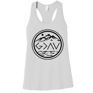 God Is Greater Than The High And Lows Graphic Inspirational Christian Mountain Women's Racerback Tank