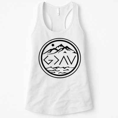 God Is Greater Than The High And Lows Graphic Inspirational Christian Mountain Womens Tank Top