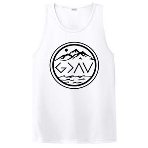 God Is Greater Than The High And Lows Graphic Inspirational Christian Mountain PosiCharge Competitor Tank