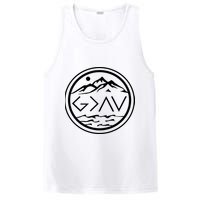 God Is Greater Than The High And Lows Graphic Inspirational Christian Mountain PosiCharge Competitor Tank