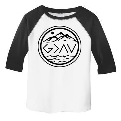 God Is Greater Than The High And Lows Graphic Inspirational Christian Mountain Toddler Fine Jersey T-Shirt