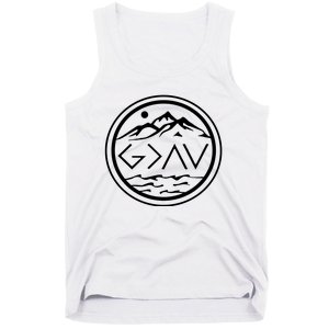 God Is Greater Than The High And Lows Graphic Inspirational Christian Mountain Tank Top