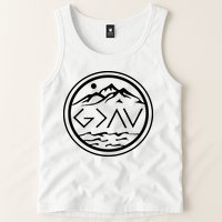 God Is Greater Than The High And Lows Graphic Inspirational Christian Mountain Tank Top