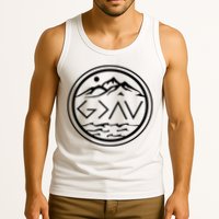 God Is Greater Than The High And Lows Graphic Inspirational Christian Mountain Tank Top