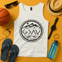 God Is Greater Than The High And Lows Graphic Inspirational Christian Mountain Tank Top