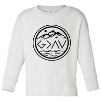 God Is Greater Than The High And Lows Graphic Inspirational Christian Mountain Toddler Long Sleeve Shirt