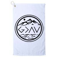 God Is Greater Than The High And Lows Graphic Inspirational Christian Mountain Golf Towel