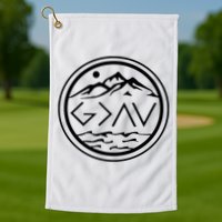 God Is Greater Than The High And Lows Graphic Inspirational Christian Mountain Golf Towel