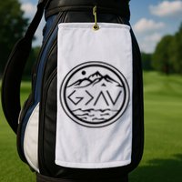 God Is Greater Than The High And Lows Graphic Inspirational Christian Mountain Golf Towel