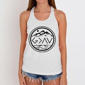 God Is Greater Than The High And Lows Graphic Inspirational Christian Mountain Women's Knotted Racerback Tank