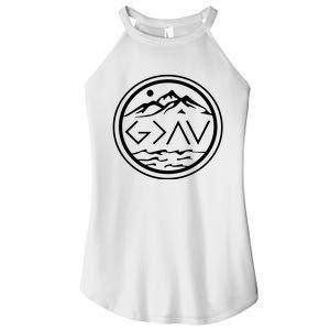 God Is Greater Than The High And Lows Graphic Inspirational Christian Mountain Women's Perfect Tri Rocker Tank