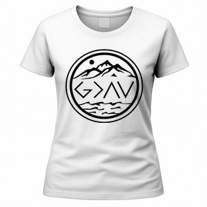 God Is Greater Than The High And Lows Graphic Inspirational Christian Mountain Women's T-Shirt