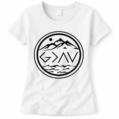God Is Greater Than The High And Lows Graphic Inspirational Christian Mountain Womens T-Shirt