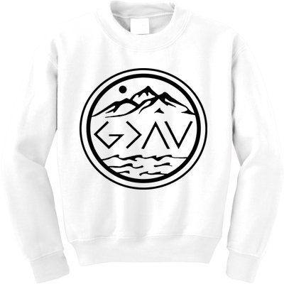 God Is Greater Than The High And Lows Graphic Inspirational Christian Mountain Kids Sweatshirt