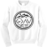 God Is Greater Than The High And Lows Graphic Inspirational Christian Mountain Kids Sweatshirt