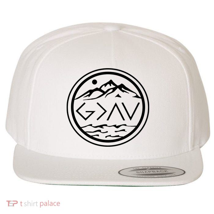 God Is Greater Than The High And Lows Graphic Inspirational Christian Mountain Wool Snapback Cap
