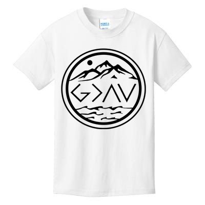 God Is Greater Than The High And Lows Graphic Inspirational Christian Mountain Kids T-Shirt