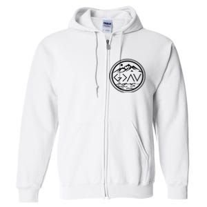 God Is Greater Than The High And Lows Graphic Inspirational Christian Mountain Full Zip Hoodie