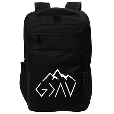 God Is Greater Than The Highs And Lows Minimalist Mountains Impact Tech Backpack