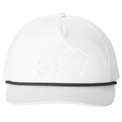 God Is Greater Than The Highs And Lows Minimalist Mountains Snapback Five-Panel Rope Hat