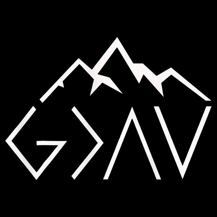 God Is Greater Than The Highs And Lows Minimalist Mountains Drawstring Bag