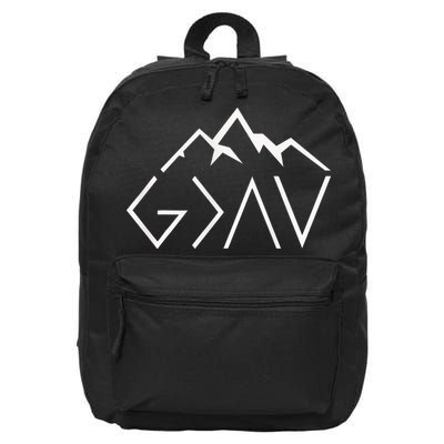 God Is Greater Than The Highs And Lows Minimalist Mountains 16 in Basic Backpack