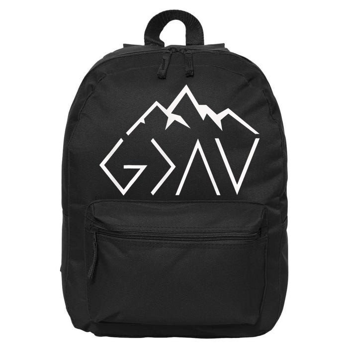God Is Greater Than The Highs And Lows Minimalist Mountains 16 in Basic Backpack