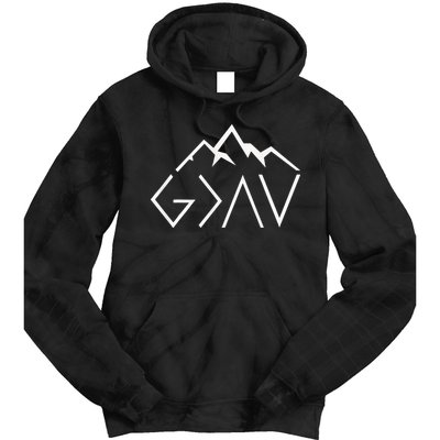 God Is Greater Than The Highs And Lows Minimalist Mountains Tie Dye Hoodie