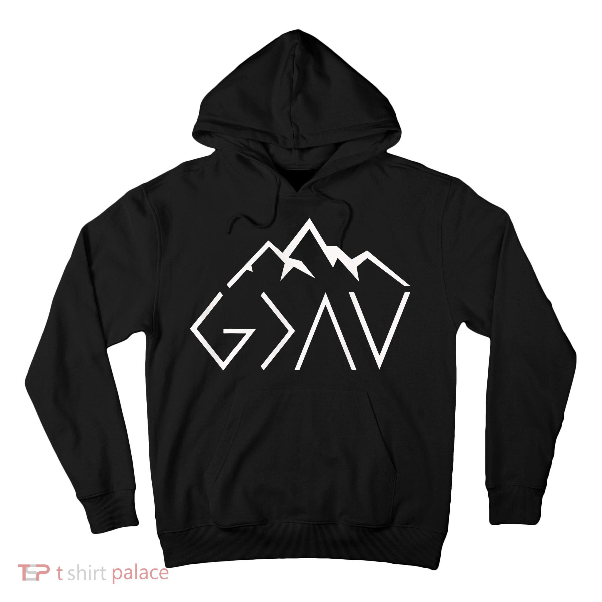 God Is Greater Than The Highs And Lows Minimalist Mountains Tall Hoodie