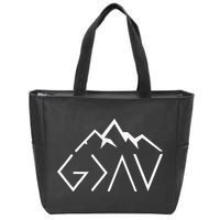 God Is Greater Than The Highs And Lows Minimalist Mountains Zip Tote Bag