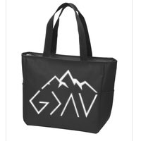 God Is Greater Than The Highs And Lows Minimalist Mountains Zip Tote Bag
