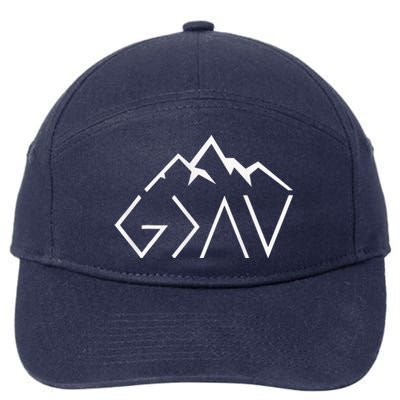 God Is Greater Than The Highs And Lows Minimalist Mountains 7-Panel Snapback Hat