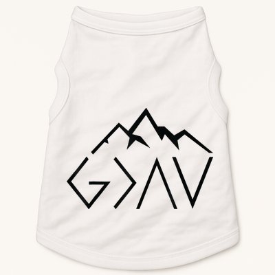 God Is Greater Than The Highs And Lows Minimalist Mountains Doggie Tank