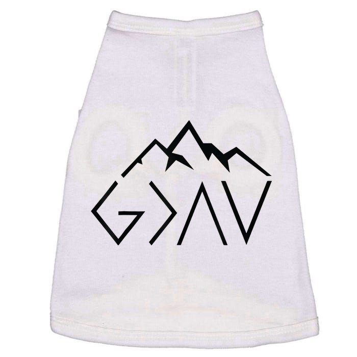 God Is Greater Than The Highs And Lows Minimalist Mountains Doggie Tank