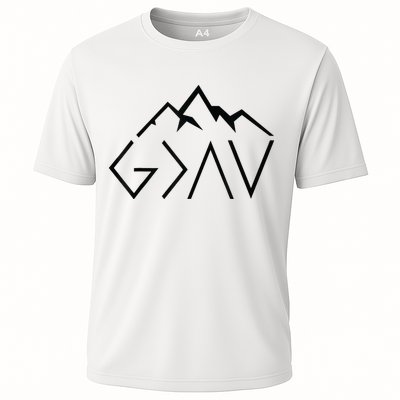 God Is Greater Than The Highs And Lows Minimalist Mountains Performance Shirt