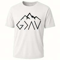God Is Greater Than The Highs And Lows Minimalist Mountains Performance Shirt