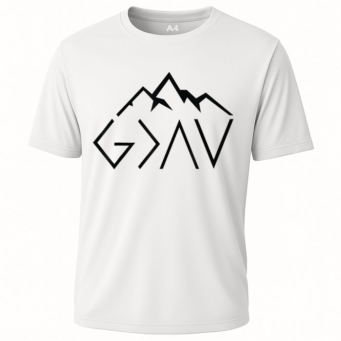 God Is Greater Than The Highs And Lows Minimalist Mountains Performance Shirt