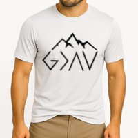 God Is Greater Than The Highs And Lows Minimalist Mountains Performance Shirt
