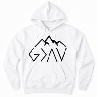 God Is Greater Than The Highs And Lows Minimalist Mountains Hoodie