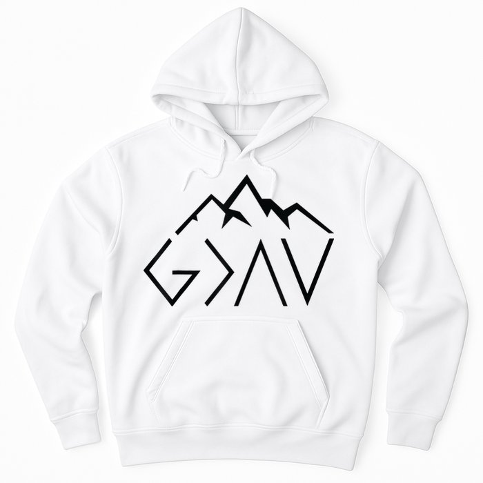 God Is Greater Than The Highs And Lows Minimalist Mountains Hoodie