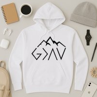 God Is Greater Than The Highs And Lows Minimalist Mountains Hoodie