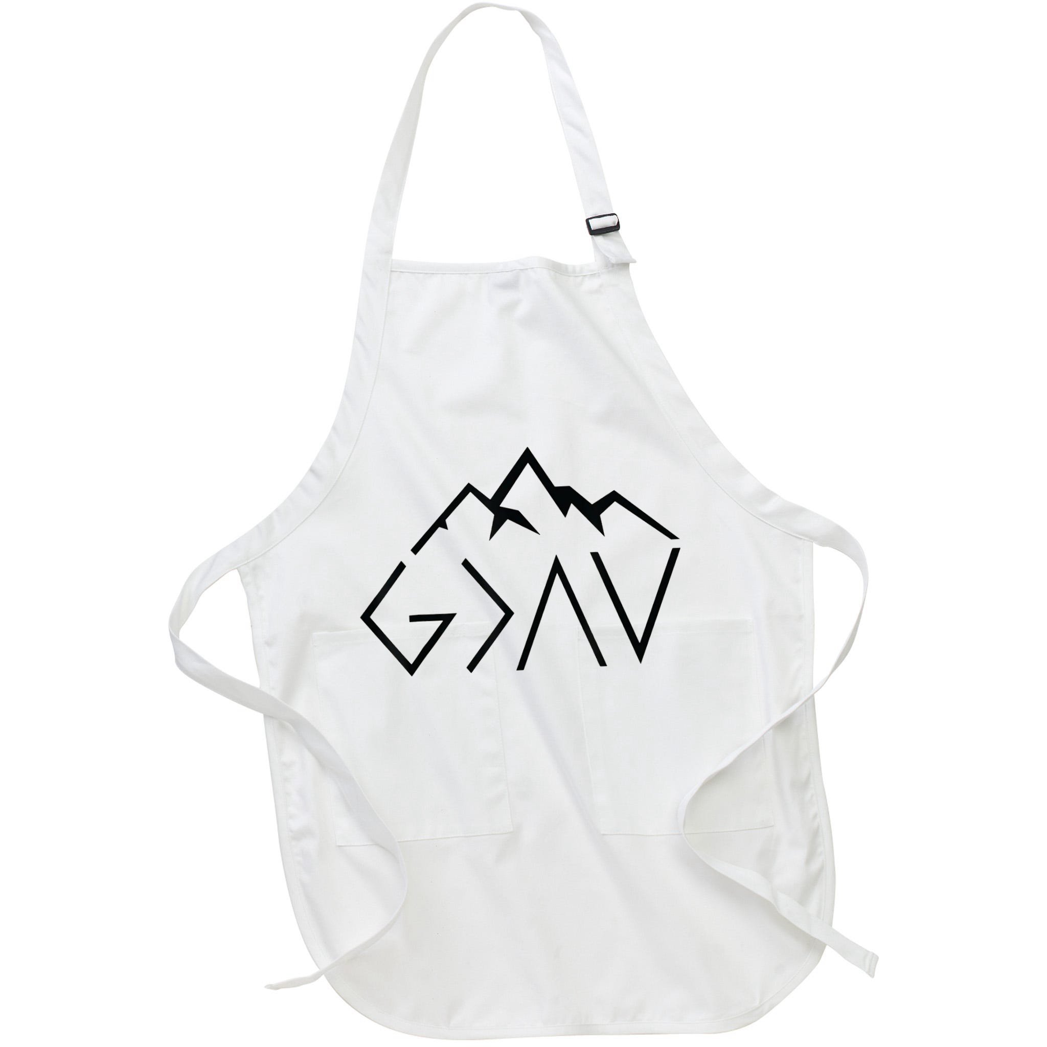 God Is Greater Than The Highs And Lows Minimalist Mountains Apron