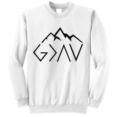 God Is Greater Than The Highs And Lows Minimalist Mountains Sweatshirt