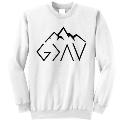 God Is Greater Than The Highs And Lows Minimalist Mountains Sweatshirt