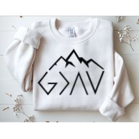 God Is Greater Than The Highs And Lows Minimalist Mountains Sweatshirt