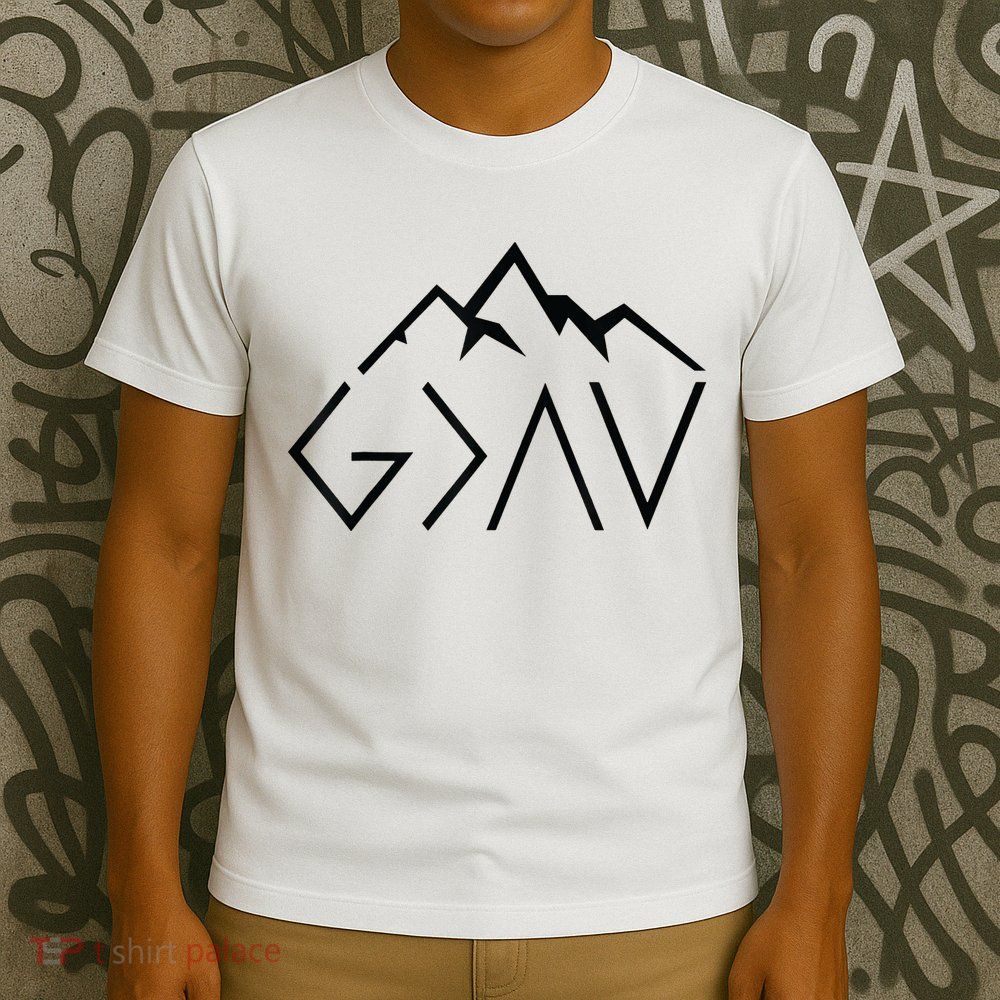 God Is Greater Than The Highs And Lows Minimalist Mountains T-Shirt